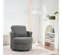 Sillón giratorio para acurrucarse, silla de bañera con almohada y cojín grueso, cómodo sillón redondo para sala de estar y dormitorio