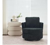 Sillón giratorio para acurrucarse, silla de bañera con almohada y cojín grueso, cómodo sillón redondo para sala de estar y dormitorio