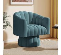 Sillón giratorio para acurrucarse - Sillón redondo con tela tapizada de terciopelo esponjoso para sala de estar, dormitorio, oficina, salas de espera