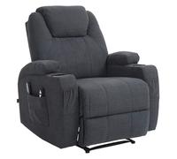 Sillón hepler con función de masaje tela gris oscuro 94x83x105 cm
