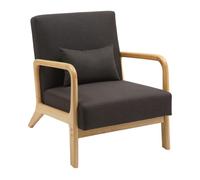 Sillón hibbing con tapizado de tela madera marrón 80x64x74 cm