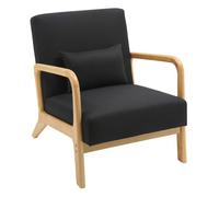 Sillón hibbing con tapizado de tela madera negro 80x64x74 cm