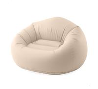Intex Sillón hinchable Beanless Bag, Beige, 137x127x74 cm, PVC resistente, Máx. 100 kg, Asiento individual, Puff redondo, Muebles hinchables, Fácil hinchar, Almacenaje sencillo (66505)