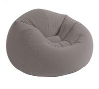 Intex Sillón Hinchable Beanless Bag, Gris, 114x114x71 cm, PVC Resistente, Máx. 100 kg, Asiento Individual, Puff Redondo, Muebles hinchables, Fácil hinchar, Almacenaje Sencillo (68579)