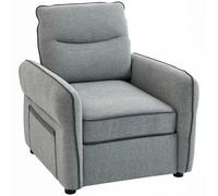 Sillón HOMCOM de terciopelo egipcio para salón, 80 cm, asiento y respaldo acolchados, bolsillo lateral, estilo contemporáneo, sofá para