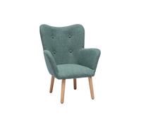 Sillón infantil escandinavo de tela verde grisáceo y madera clara BABY BRISTOL