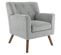 CLP Sillon tapizado Kioni con Pana, butaca con reposabrazos, Sillon orejero hasta 150 kg, Sillon Relax para Salon, Color:Gris
