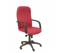 Sillón Letur con mecanismo Basculante avanzado tapizada con Tela color Granate. Equipado con Base poliamida negra, Brazos fijos y Ruedas de nailon 50 mm