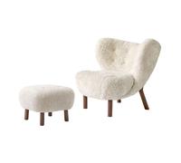 Sillón Little Petra VB1 Piel de Oveja Claro de Luna/ Nuez In TD1 Soplo