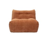 Sillón lounge en tela efecto terciopelo texturado tierra quemada BUMPY