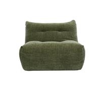 Sillón lounge en tela efecto terciopelo texturizado verde caqui BUMPY