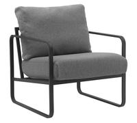 Sillón manea en polipiel o tela gris oscuro 74x70x82 cm