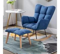 Sillón Mecedor con Otomana, Moderno Sillón Reclinable De Tela De Mediados De Siglo, Sofá De Ocio, Principios De Diseño De Trineo. 4
