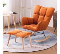 Sillón Mecedor con Otomana, Moderno Sillón Reclinable De Tela De Mediados De Siglo, Sofá De Ocio, Principios De Diseño De Trineo. 6