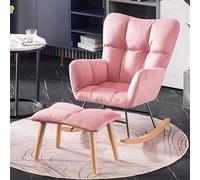 Sillón Mecedor con Otomana, Moderno Sillón Reclinable De Tela De Mediados De Siglo, Sofá De Ocio, Principios De Diseño De Trineo. 5