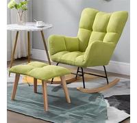 Sillón Mecedor con Otomana, Moderno Sillón Reclinable De Tela De Mediados De Siglo, Sofá De Ocio, Principios De Diseño De Trineo. 8