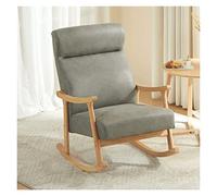 Sillón mecedor moderno de mediados de siglo para sala de estar, cómodo reclinable con marco de madera maciza y tapicería de tela