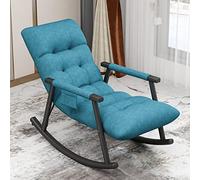 Sillón mecedor moderno de tela con marco de metal y cojín para sala de estar, dormitorio y balcón