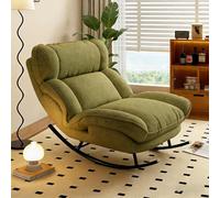 Sillón Mecedora, Mecedora Lactancia Moderno con Respaldo Ajustable, con Cojín Ergonómico, Cómodo y Relajante, para Salón, Dormitorio, Oficina(Green)