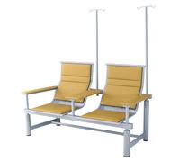 Sillón Médico para Terapia IV y Flebotomía, Banco de Espera de 2 Plazas para Extracción de Sangre con Soporte para Suero, para Hospitales, Clínicas y Consultorios(Yellow)