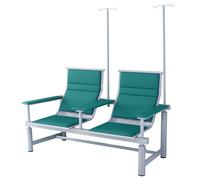 Sillón Médico para Terapia IV y Flebotomía, Banco de Espera de 2 Plazas para Extracción de Sangre con Soporte para Suero, para Hospitales, Clínicas y Consultorios(Green)