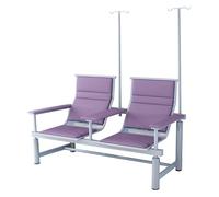 Sillón Médico para Terapia IV y Flebotomía, Banco de Espera de 2 Plazas para Extracción de Sangre con Soporte para Suero, para Hospitales, Clínicas y Consultorios(Purple)
