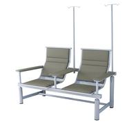 Sillón Médico para Terapia IV y Flebotomía, Banco de Espera de 2 Plazas para Extracción de Sangre con Soporte para Suero, para Hospitales, Clínicas y Consultorios(Gray)