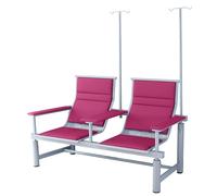 Sillón Médico para Terapia IV y Flebotomía, Banco de Espera de 2 Plazas para Extracción de Sangre con Soporte para Suero, para Hospitales, Clínicas y Consultorios(Pink)