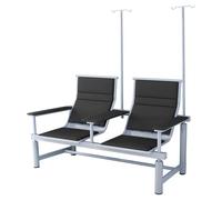 Sillón Médico para Terapia IV y Flebotomía, Banco de Espera de 2 Plazas para Extracción de Sangre con Soporte para Suero, para Hospitales, Clínicas y Consultorios(Black)