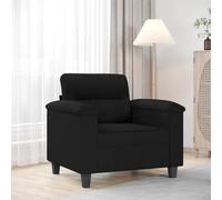Sillón Microfibra Negro 60 cm Sofá Moderno para Sala de Estar, Resistente al Agua, Cómodo para Relajarse, Ver TV y Leer, Estructura Metálica Sólida, Diseño Elegante