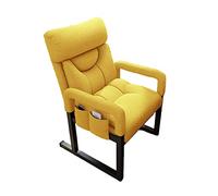 Sillón moderno amarillo con respaldo alado para ancianos, comodidad en la sala de estar, silla pequeña para computadora con diseño anticaídas
