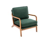 Sillón moderno con marco de madera para sala de estar, dormitorio, oficina, color verde esmeralda tapizado, sofá de ocio