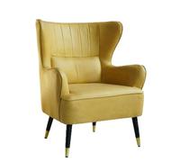 Sillón moderno con marco de metal y cojín de asiento grande, silla de lectura retro para oficina en casa, dormitorio, sala de estar