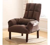 Sillón moderno de mediados de siglo con otomana tapizada de tela, silla de club de respaldo alto con patas de madera para sala de estar, dormitorio, oficina, solución de espacio pequeño