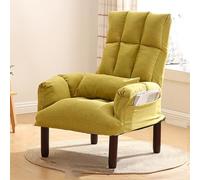 Sillón moderno de mediados de siglo con otomano tapizado con respaldo alto, patas de madera elegantes, perfecto para sala de estar, dormitorio, oficina, diseño de ahorro de espacio