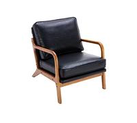 Sillón moderno negro con marco de madera para sala de estar, dormitorio, sala de recepción y oficina