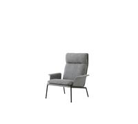 Sillón Muno LN17 con Reposabrazos y Respaldo Alto en Negro cálido/Hallingdal 0126