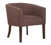 Sillón nemea tapizado en tela marrón 70x66x73 cm