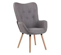 Sillón nórdico ashford tapizado en tela gris 73x69x108 cm