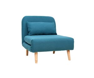 Sillón nórdico convertible tejido azul petróleo AMIKO