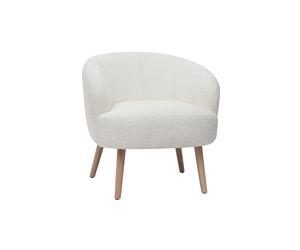 Sillón nórdico efecto borreguillo y madera MAGGIE