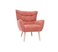 Sillón nórdico efecto terciopelo terracota y madera AVERY