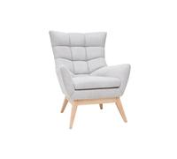 Sillón nórdico gris claro y madera BRODY