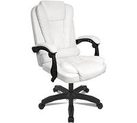 Sillón o Silla de Oficina Director cómodo con Ruedas ergonómico reclinable Piel sintética Acolchado y Giratorio. para Escritorio Oficina Grande Elegante. Ejecutiva. Estudio o Videojuego.