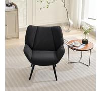 Sillón Orejero Moderno De Pana con Acento - Sillón Individual Tapizado con Respaldo Alto, Patas De Metal Resistentes, Soporte Ergonómico, Fácil Montaje, Brazos Acampanados para Sala De Estar,