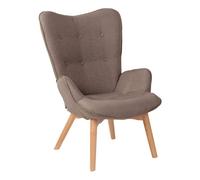 Sillón orejero nórdico durham tela gris topo 77x71x100 cm