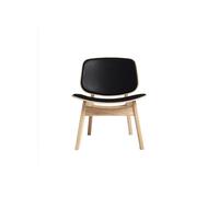 Sillón Pandora Colección Ro Tapizado en Roble Tratado con Jabón/Cuero Negro