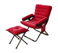 Sillón plegable con altura ajustable, Lar Sto Kets, silla moderna y cómoda para sala de estar, dormitorio, oficina, balcón, color rojo, juego de 3