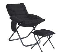 Sillón plegable con altura ajustable, Lar Sto kets - Silla moderna y cómoda para sala de estar, dormitorio, oficina, balcón (negro, juego de 3)