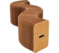 Sillón plegable de papel tipo acordeón, banco retráctil de papel kraft, taburete plegable de papel, mesa de centro, taburetes y bancos para cambiar zapatos, para entrada, oficina y dormitorio, B